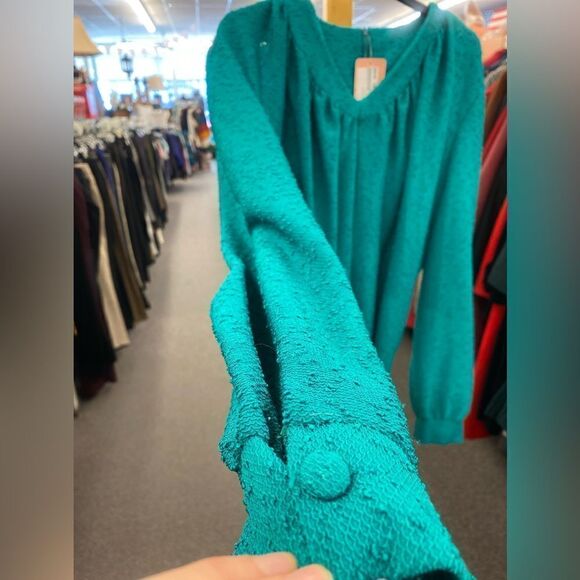 Vintage Reiner Ladies 28 Green Dress with Belt - Picture 3 of 4